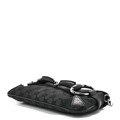 Gucci Monogram Horsebit Chain Clutch Black 9 of 11
