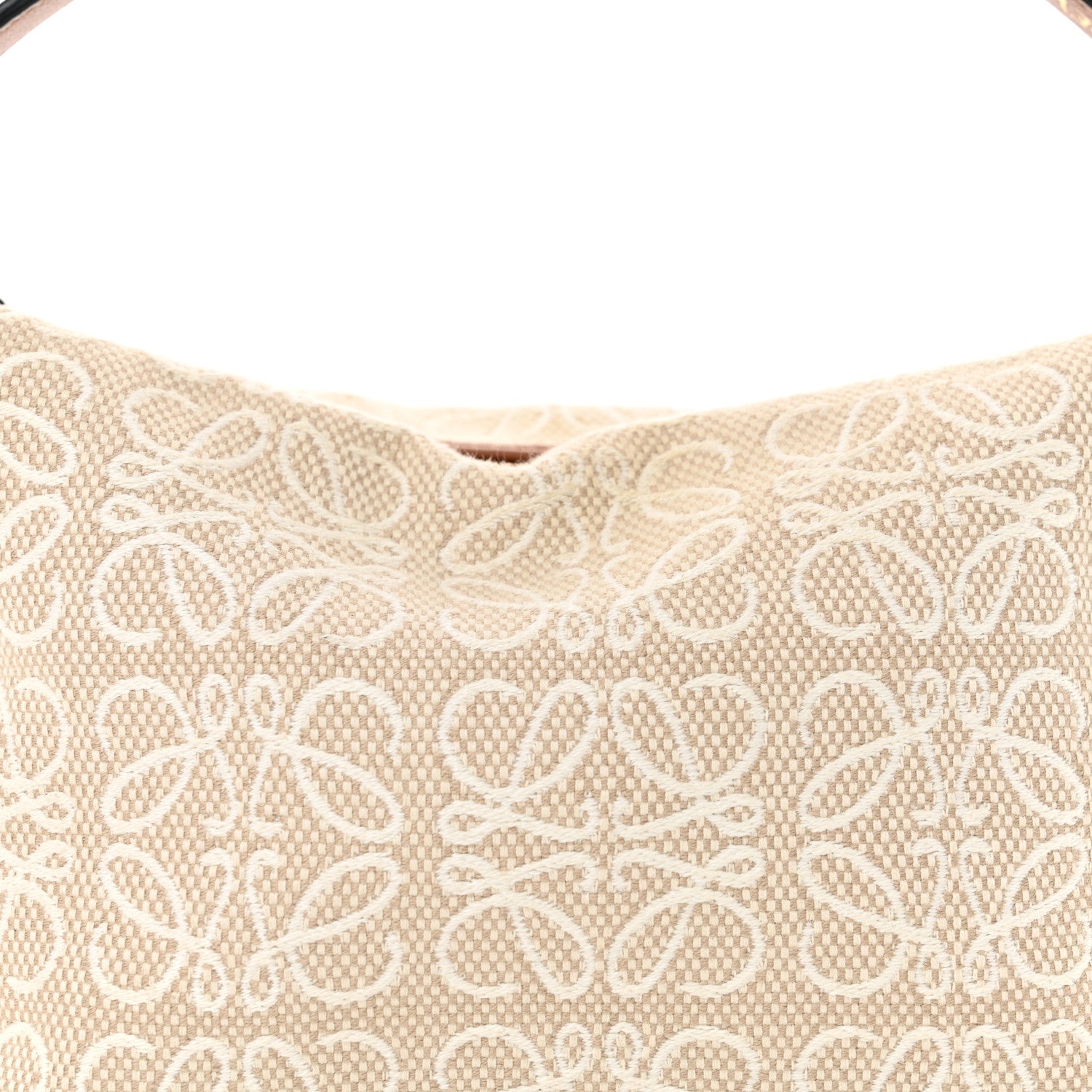 Loewe Jacquard Anagram Calfskin Small Cubi Bag Ecru Tan 8 of 13