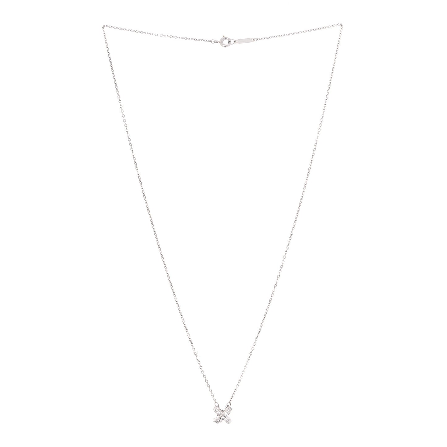 Platinum Diamond Cross Stitch Pendant Necklace