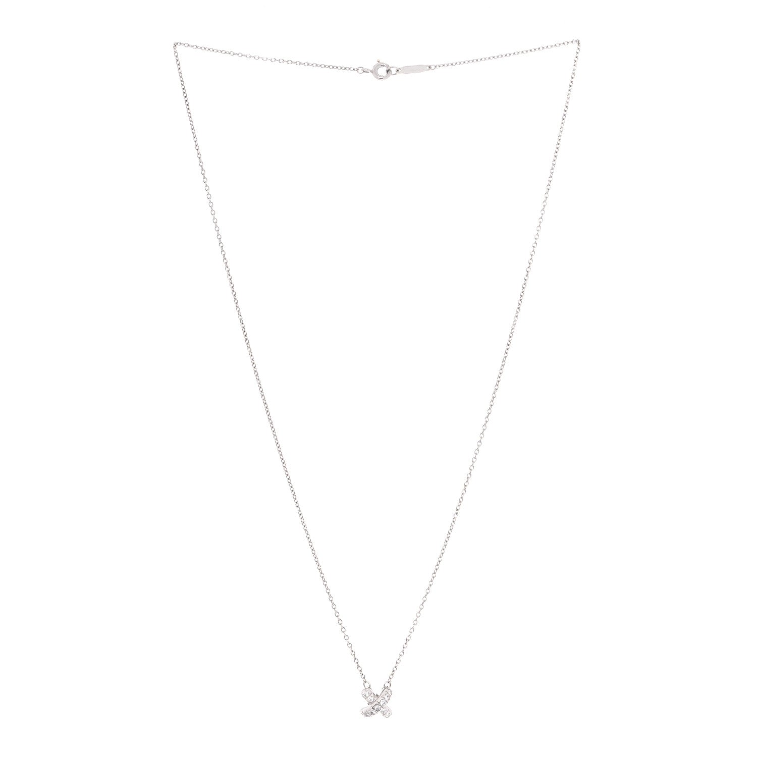Tiffany Platinum Diamond Cross Stitch Pendant Necklace 3 of 5