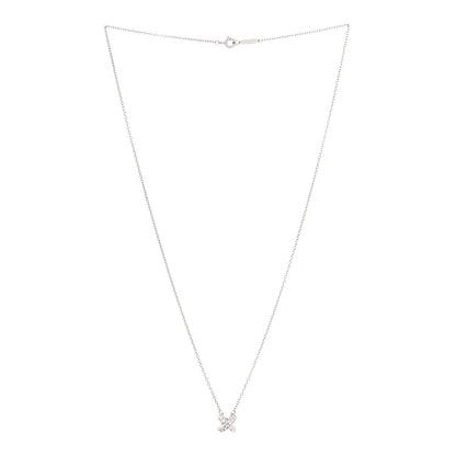 Tiffany Platinum Diamond Cross Stitch Pendant Necklace 3 of 5