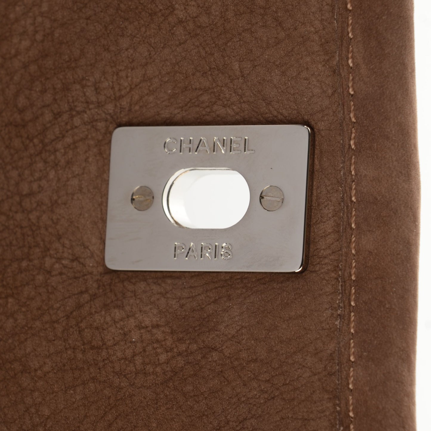 Ultra Soft Suede Calfskin Large Natural Beauty Flap Brown