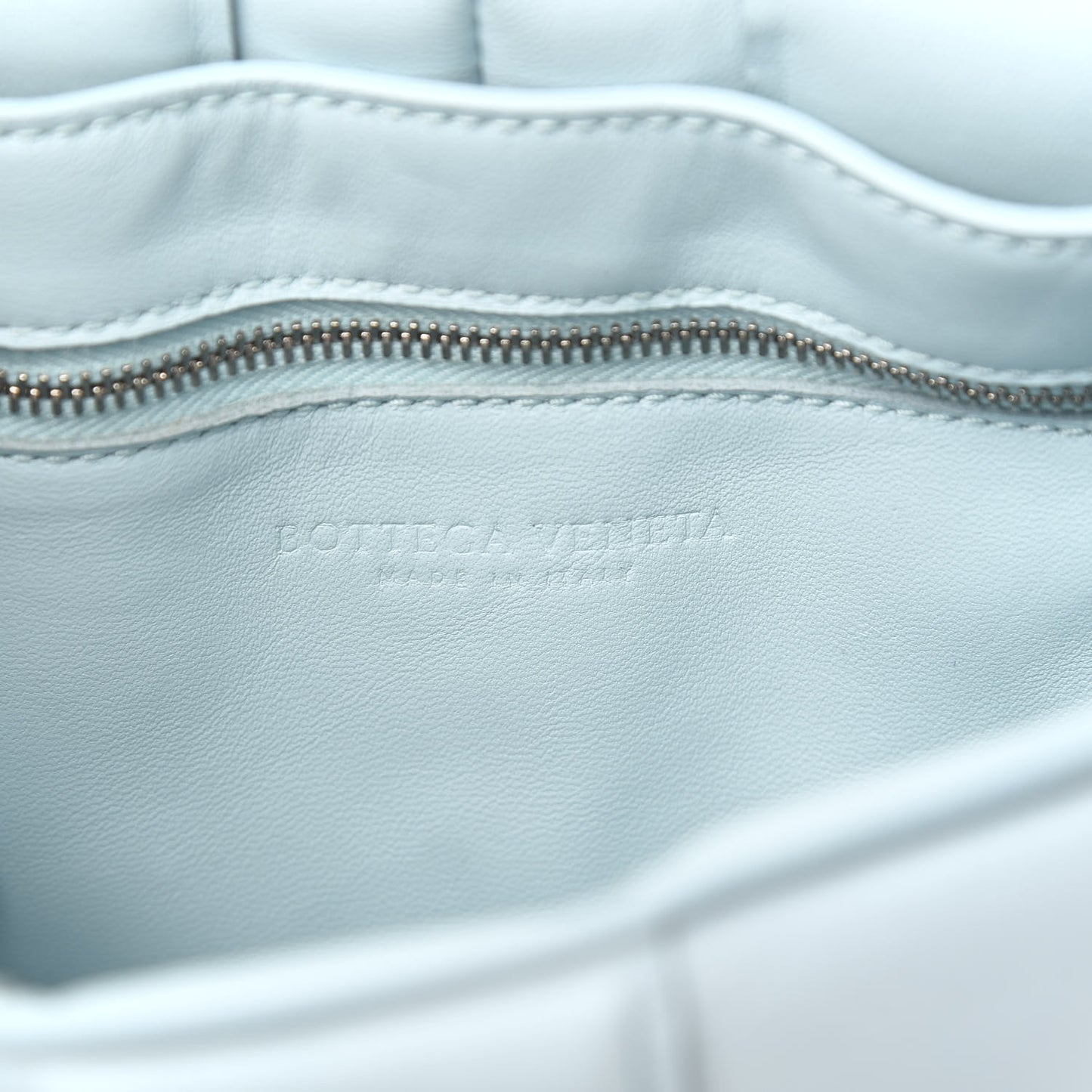 Paper Calfskin Maxi Intreccio Padded Cassette Crossbody Bag Ice