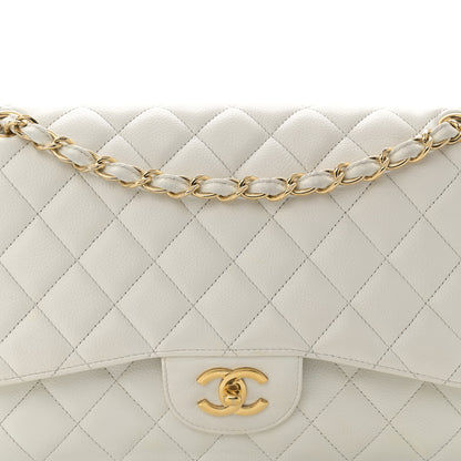 Chanel Caviar Quilted Jumbo Double Flap White 8 of 13