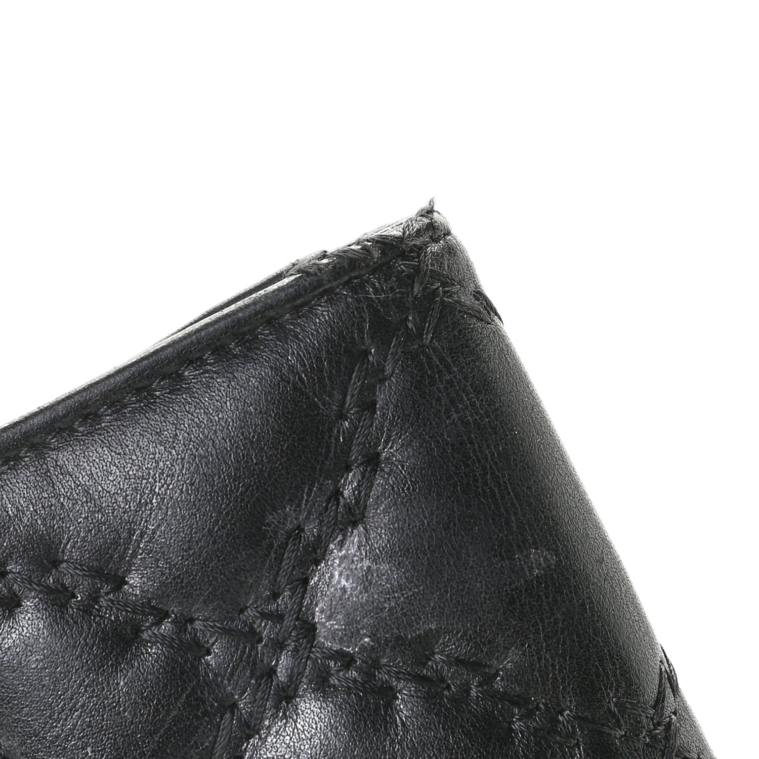 Chanel Calfskin Double Stitch Hamptons Flap Wallet Black 9 of 9