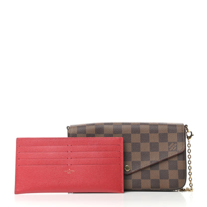 Louis Vuitton Damier Ebene Pochette Felicie Chain Wallet 3 of 10