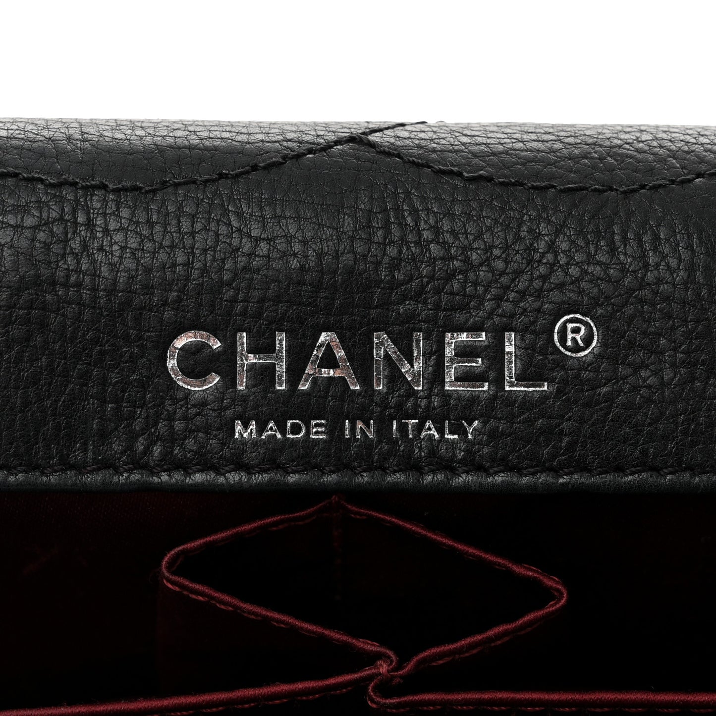 Calfskin Embossed Large Lucky Symbols Flap Black