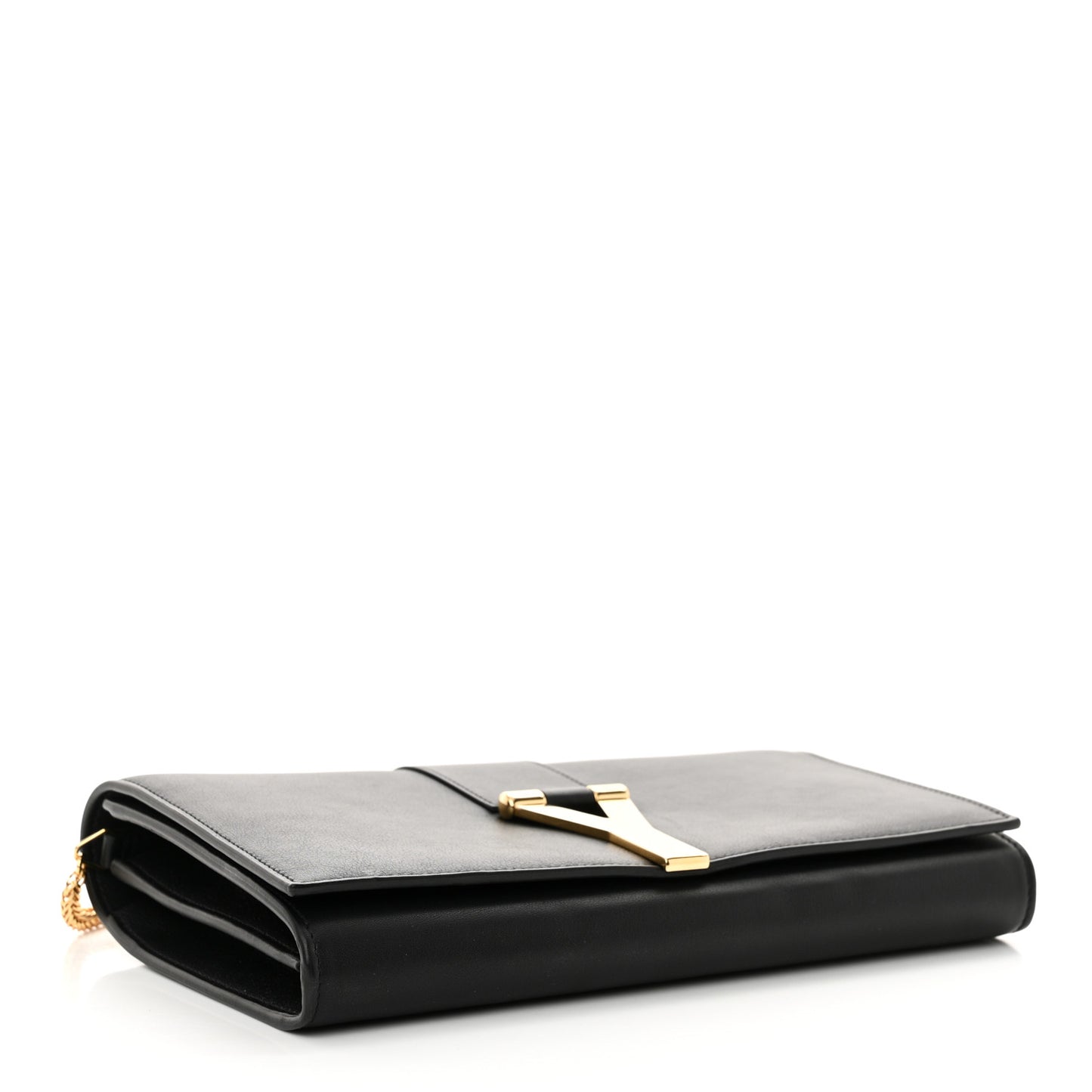 Calfskin Classic Y Ligne Chain Wallet Black