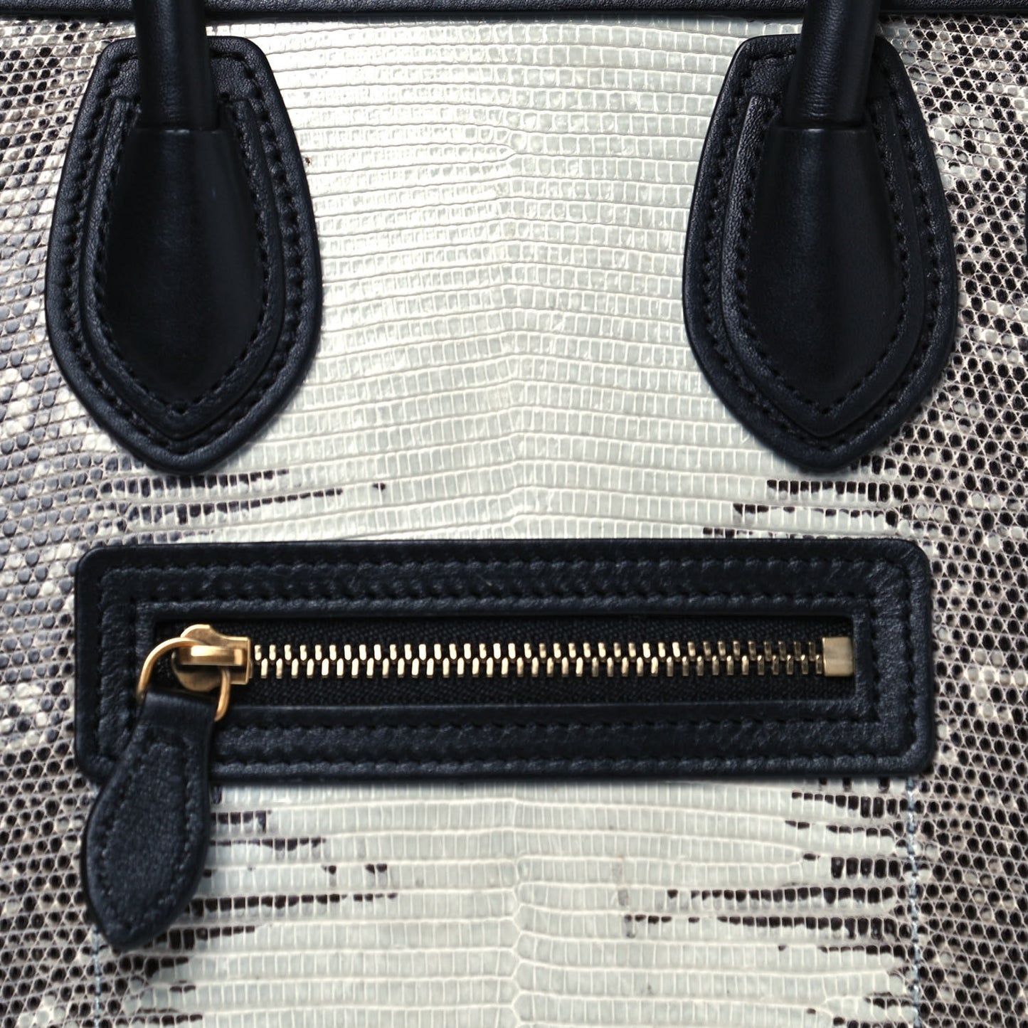 Lizard Smooth Calfskin Nano Tri-Color Luggage Mineral