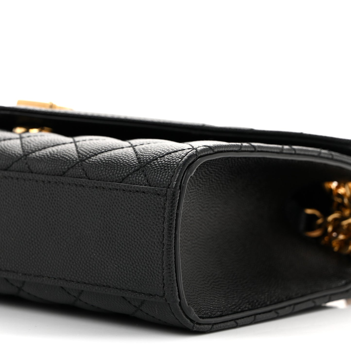 Grain De Poudre Textured Mixed Matelasse Triquilt Medium Monogram Satchel Black