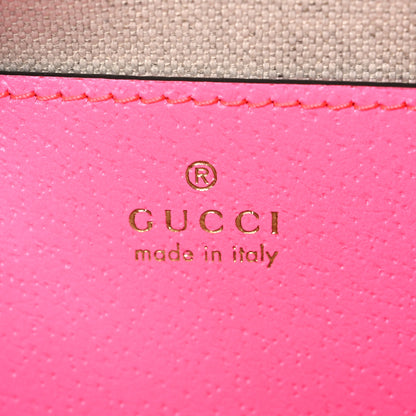Gucci GG Supreme Monogram Textured Dollar Calfskin Web Ophidia Small Crossbody Bag Beige Ebony Fuchsia 5 of 9
