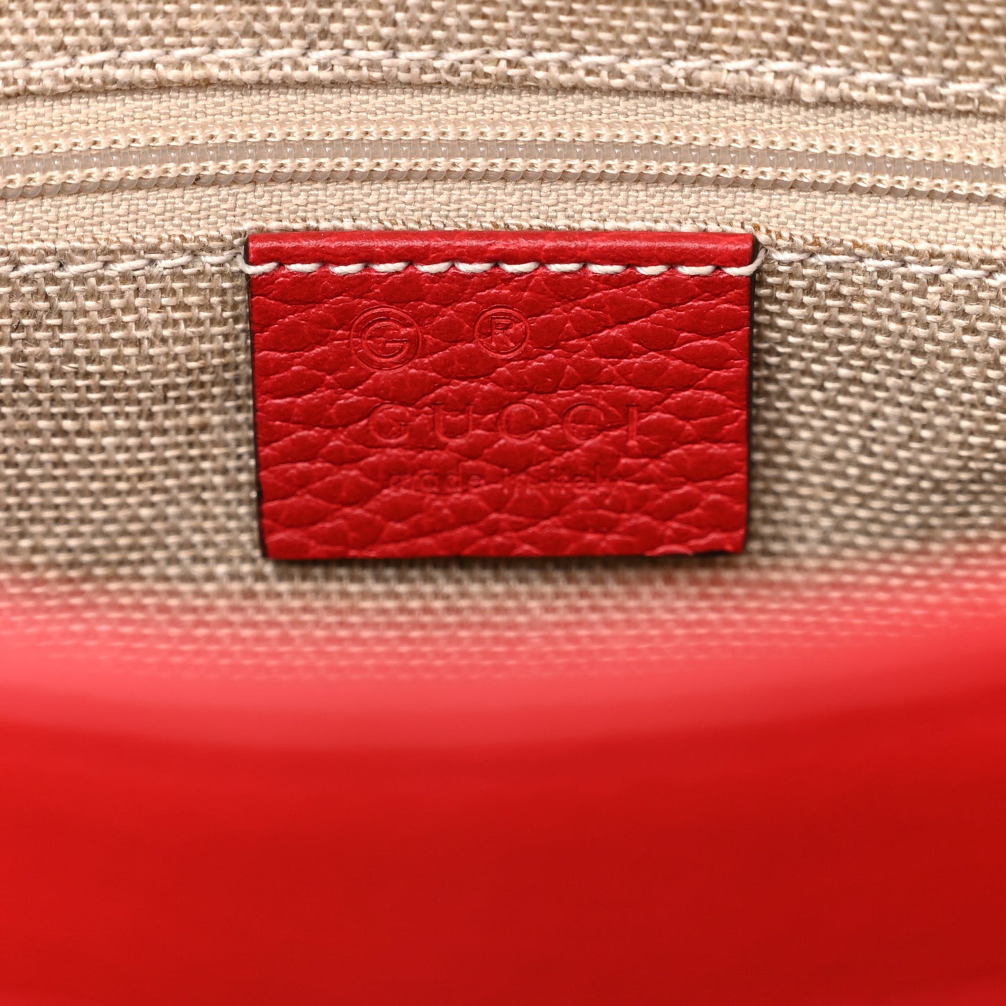 Dollar Calfskin Medium Interlocking G Top Handle Shoulder Bag Red