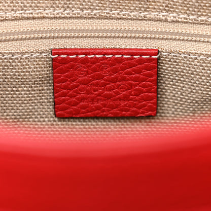 Gucci Dollar Calfskin Medium Interlocking G Top Handle Shoulder Bag Red 6 of 11