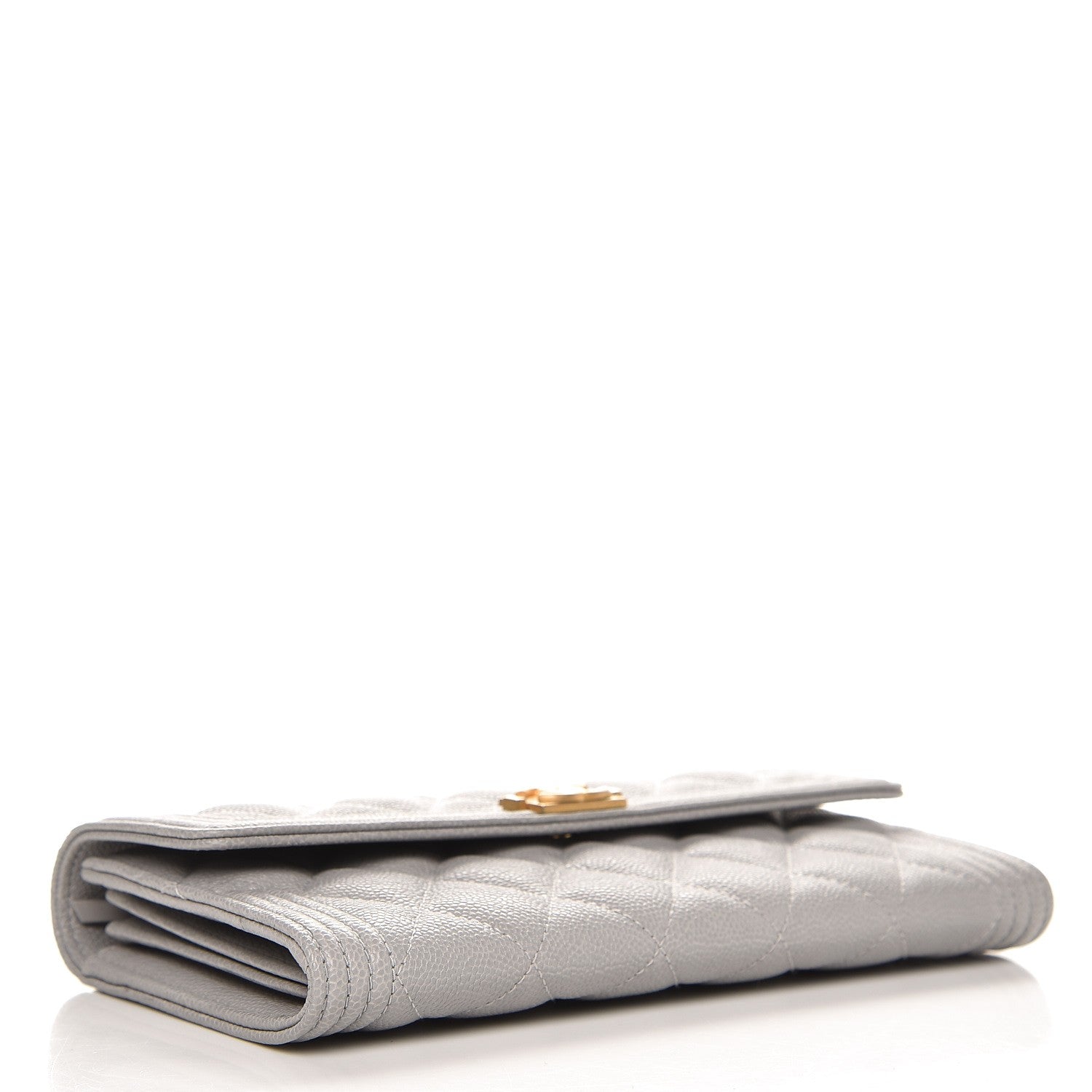 Chanel Caviar Quilted Boy Flap Wallet Grey 4 of 9