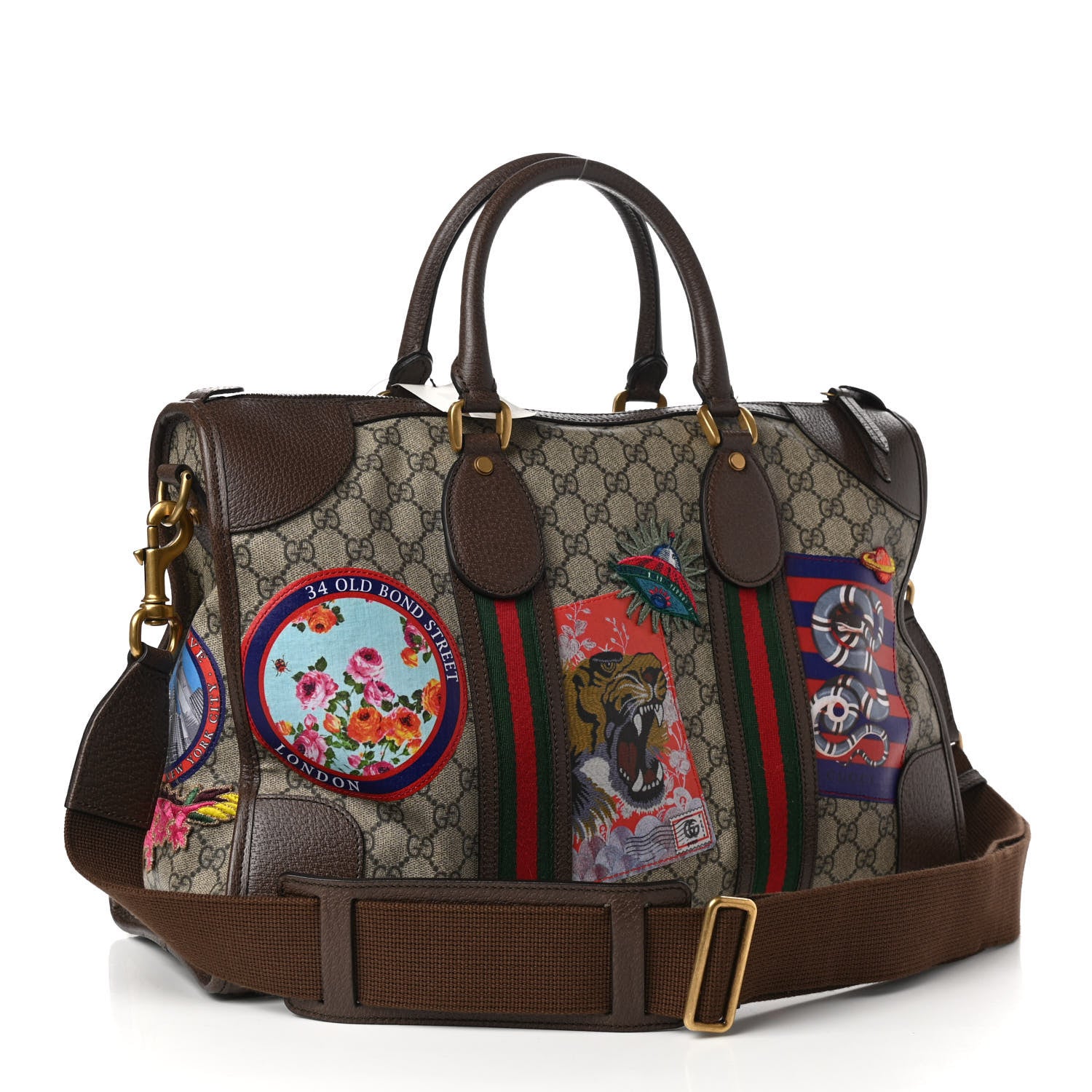 Gucci Soft GG Supreme Monogram Courrier Medium Duffle Bag Beige New Acero Multicolor 2 of 10