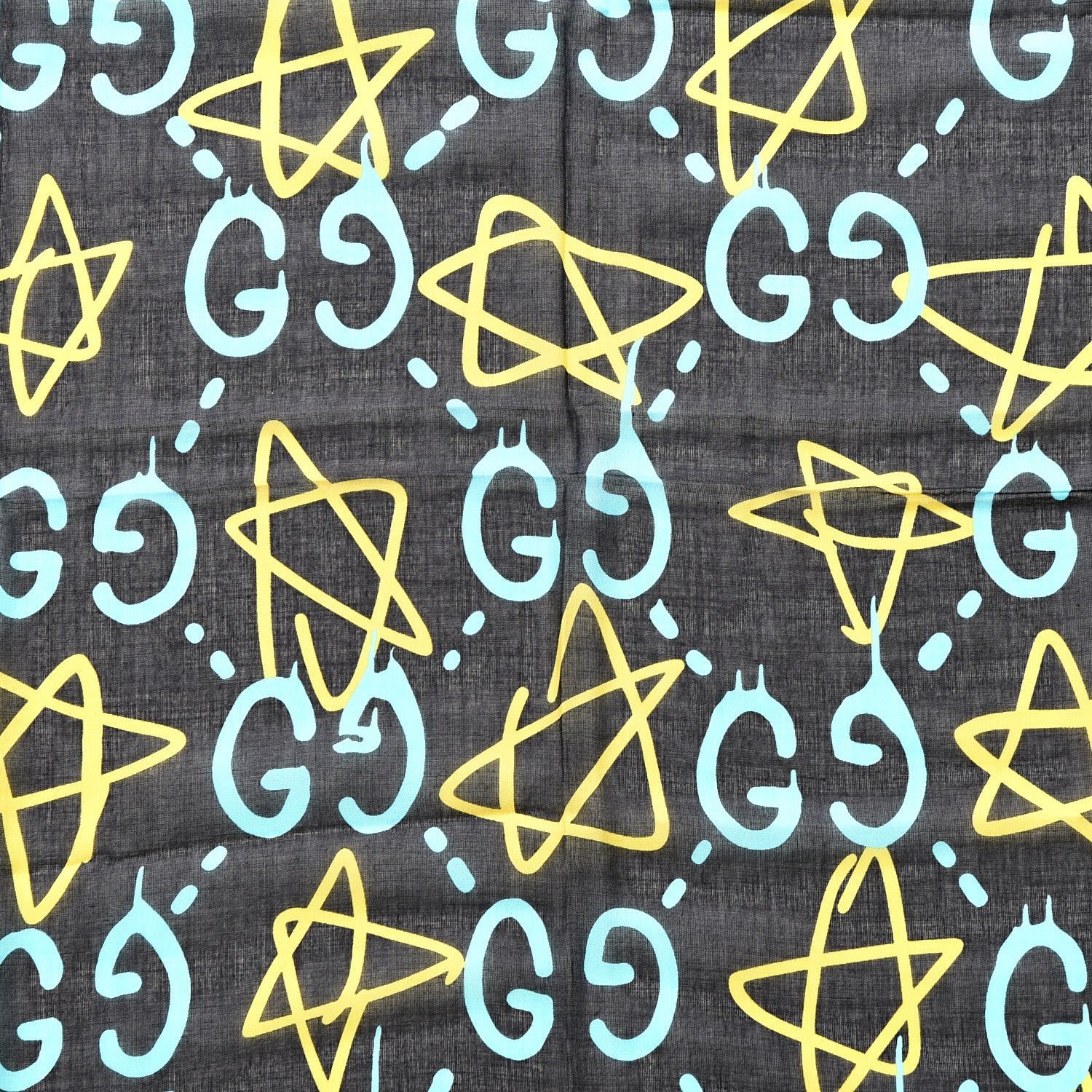 Gucci Modal Silk GucciGhost Print Shawl Black Multicolor 2 of 4
