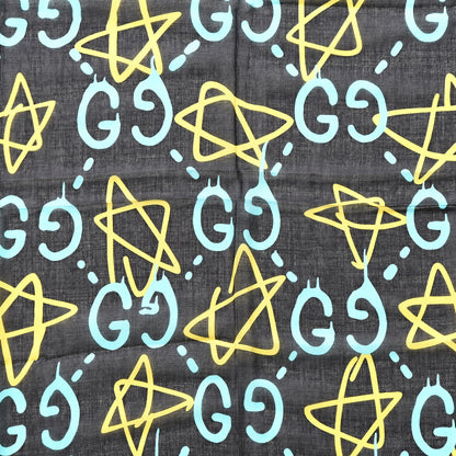 Gucci Modal Silk GucciGhost Print Shawl Black Multicolor 2 of 4