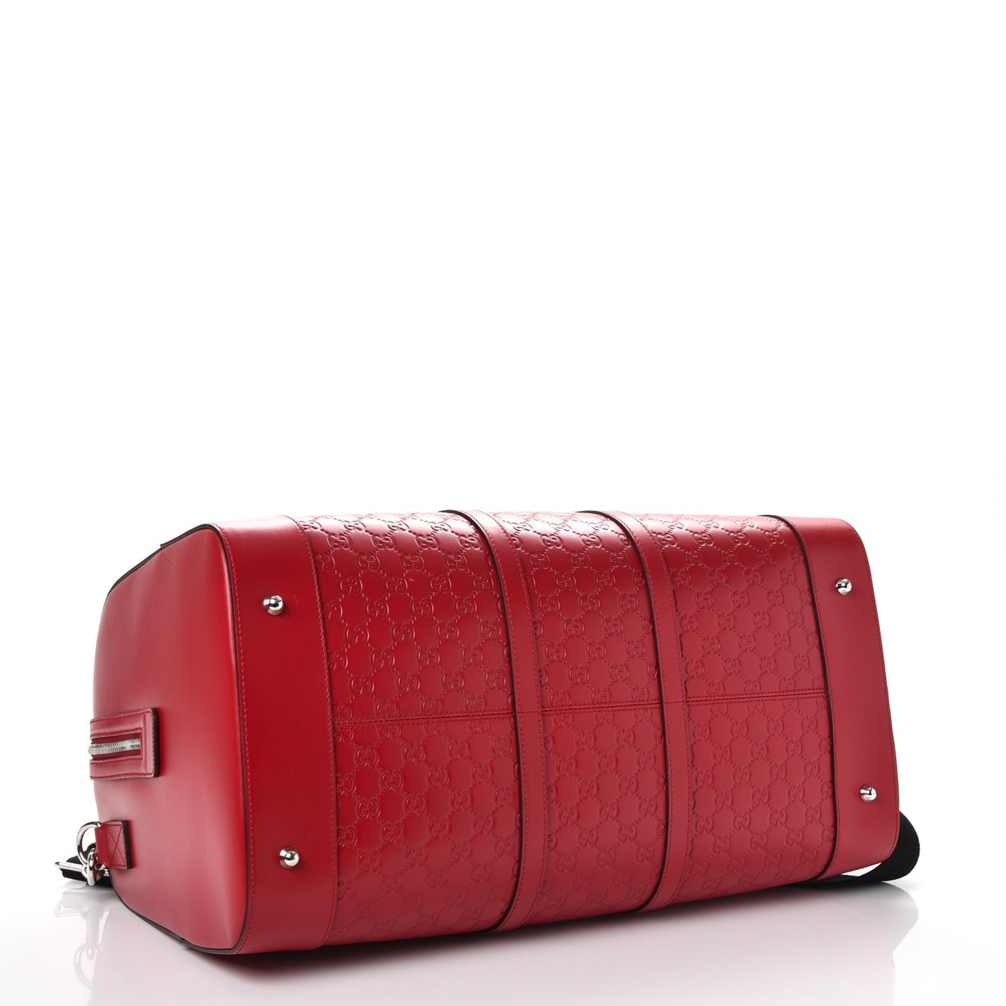 Guccissima Signature Large Duffle Hibiscus Red