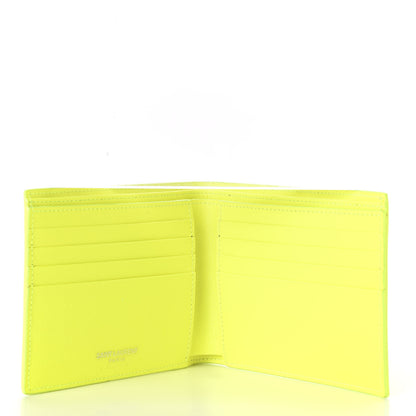 Saint Laurent Grain De Poudre Paris East West Wallet Neon Yellow 5 of 9