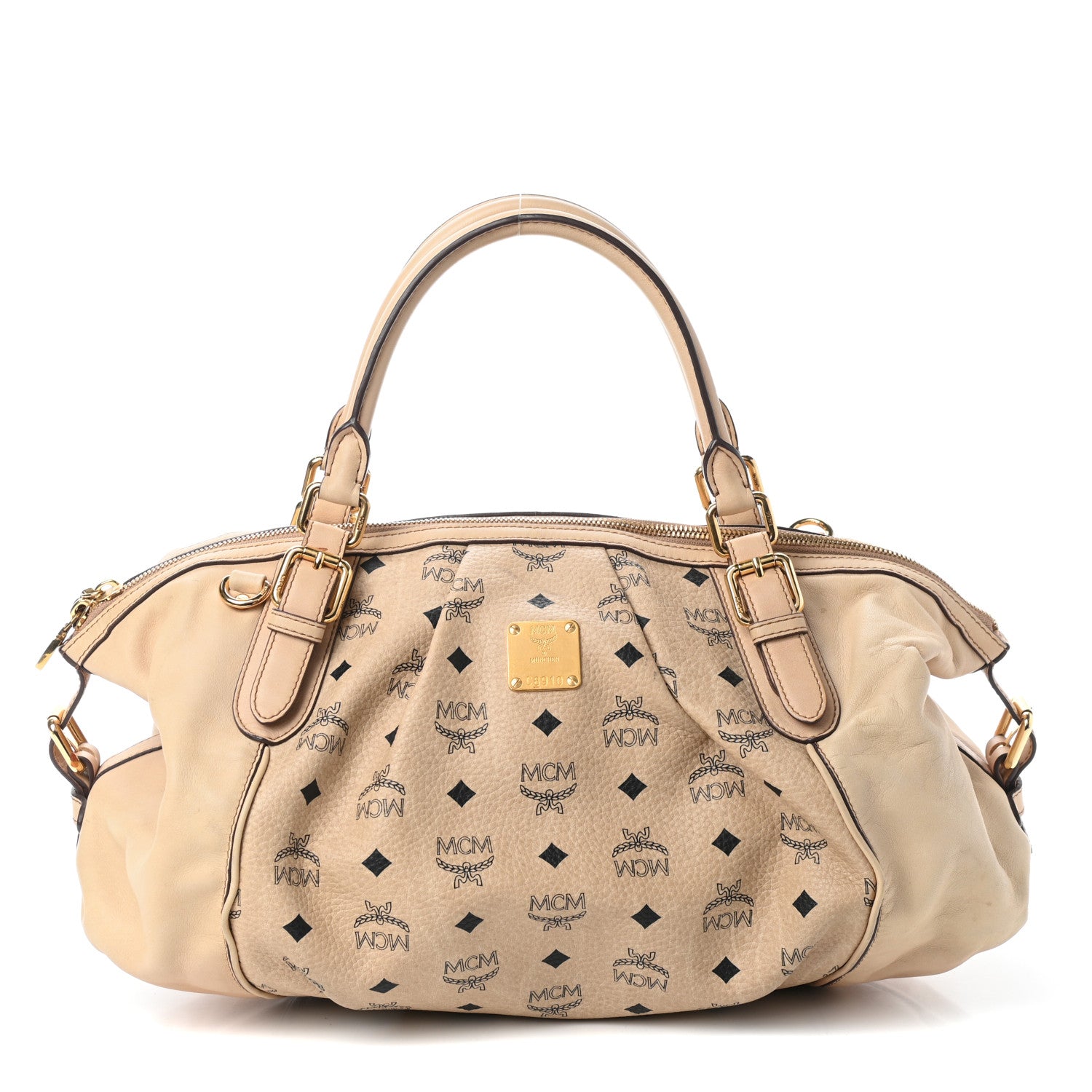 MCM Visetos Medium Essentials Shoulder Bag Beige 1 of 11