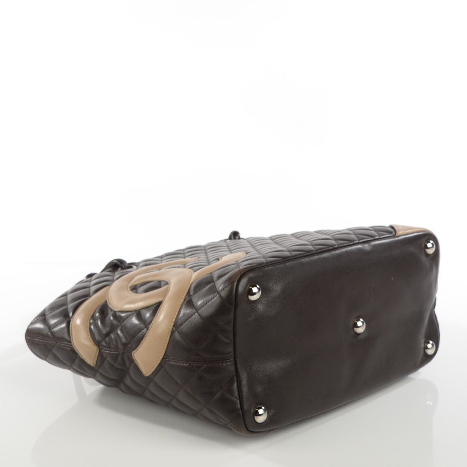 Chanel Calfskin Quilted Large Cambon Tote Brown Beige 4 of 10