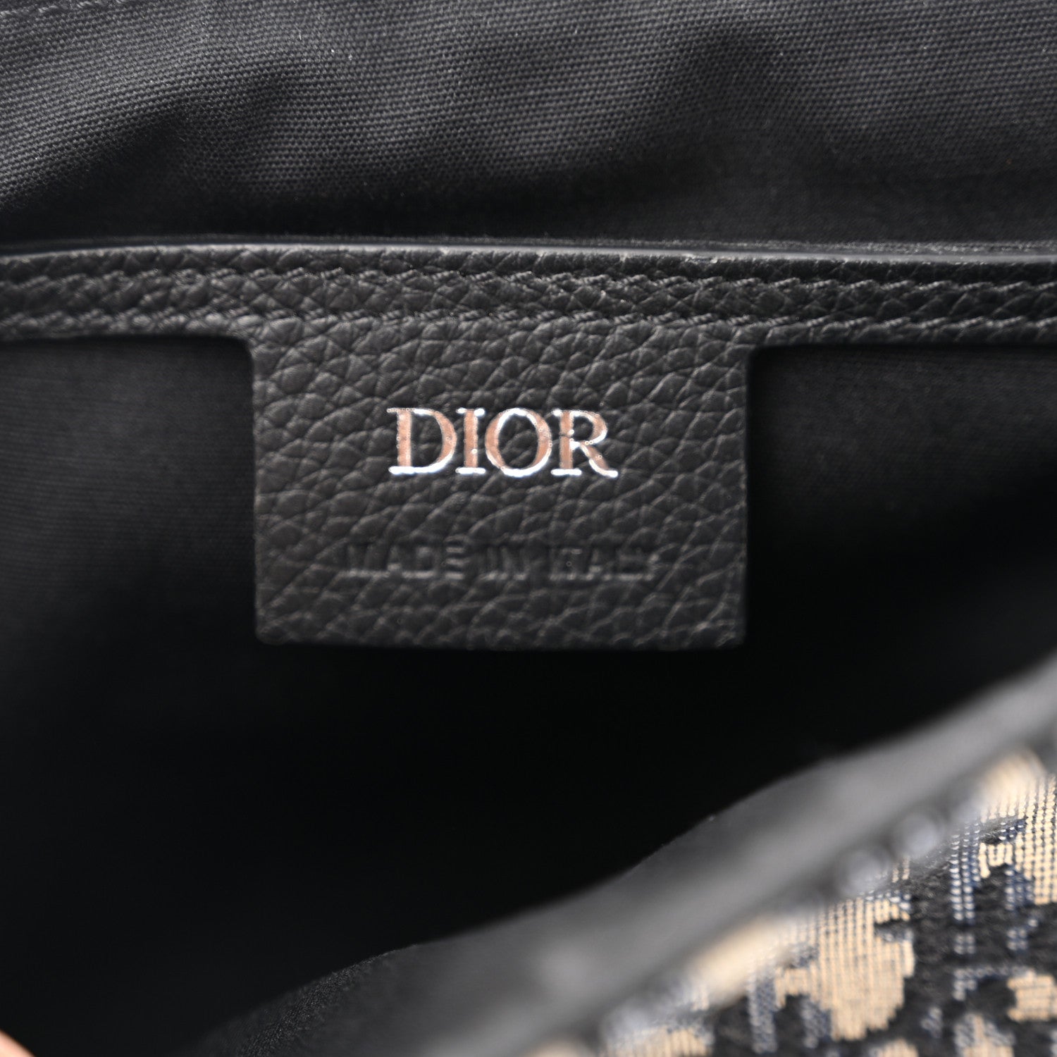 Christian Dior Grained Calfskin Oblique Mini Saddle Messenger Black 6 of 13