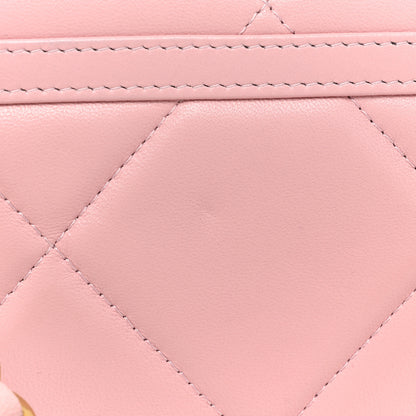 Chanel Lambskin Quilted Chanel 19 Belt Phone Holder Bag Pink 10 of 11