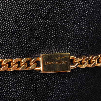Saint Laurent Grain De Poudre Small Monogram Kate Satchel Black 10 of 10