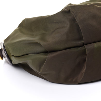 Prada Tessuto Nylon Hobo Black Green 9 of 11