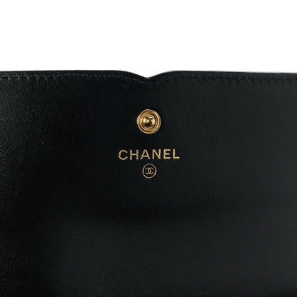Chanel Caviar Quilted Filigree Large Gusset Flap Wallet Black 7 of 13