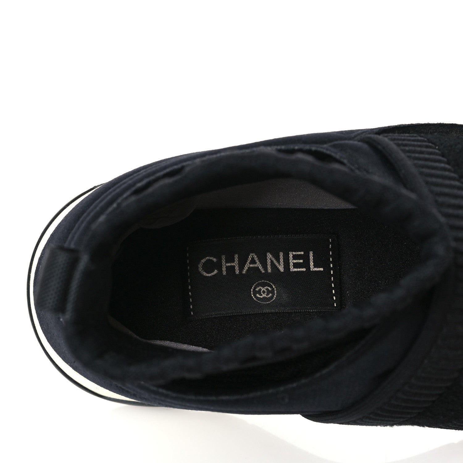 Chanel Stretch Fabric CC Sneakers 37 Black 7 of 8