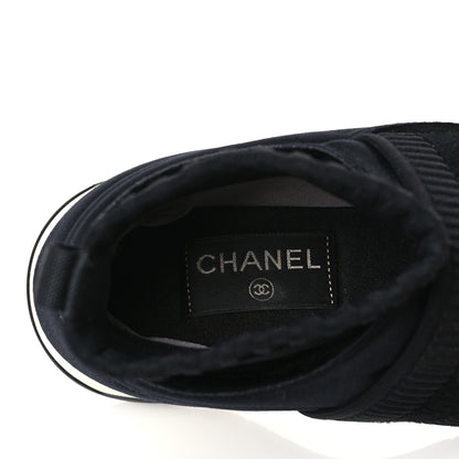 Chanel Stretch Fabric CC Sneakers 37 Black 7 of 8