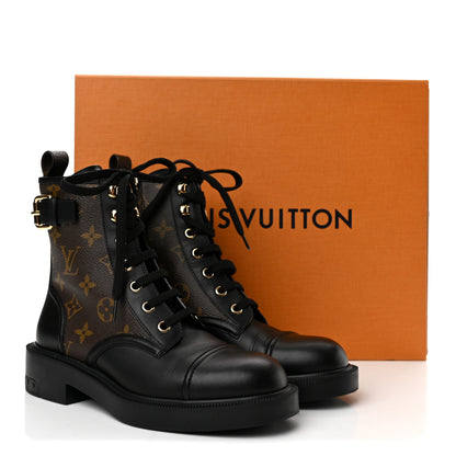 Louis Vuitton Calfskin Monogram Citizen Flat Ranger Boots 36 Cacao Brown 11 of 11