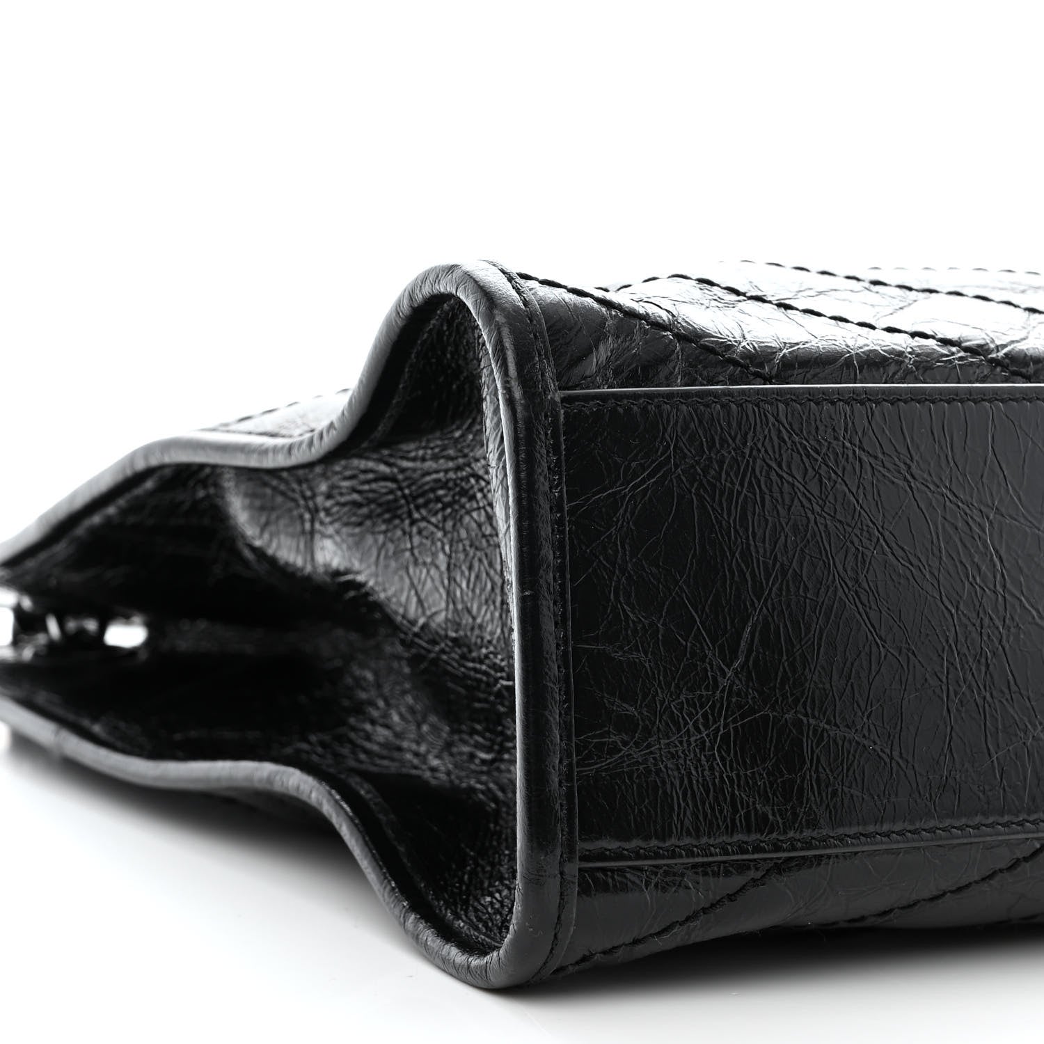 Saint Laurent Crinkled Calfskin Matelasse Monogram Medium Niki Shopper Tote Black 9 of 11