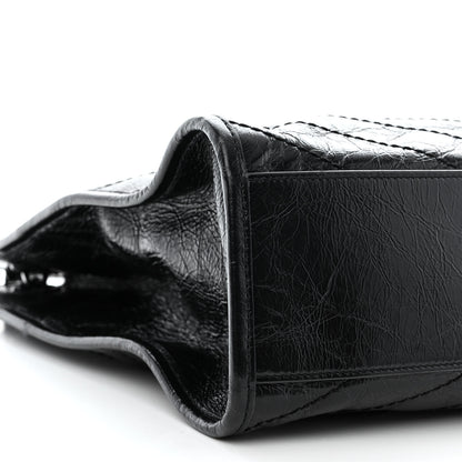 Saint Laurent Crinkled Calfskin Matelasse Monogram Medium Niki Shopper Tote Black 9 of 11