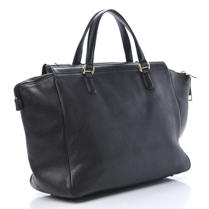 Gucci Pebbled Calfskin Medium 1973 Top Handle Satchel Black 3 of 12
