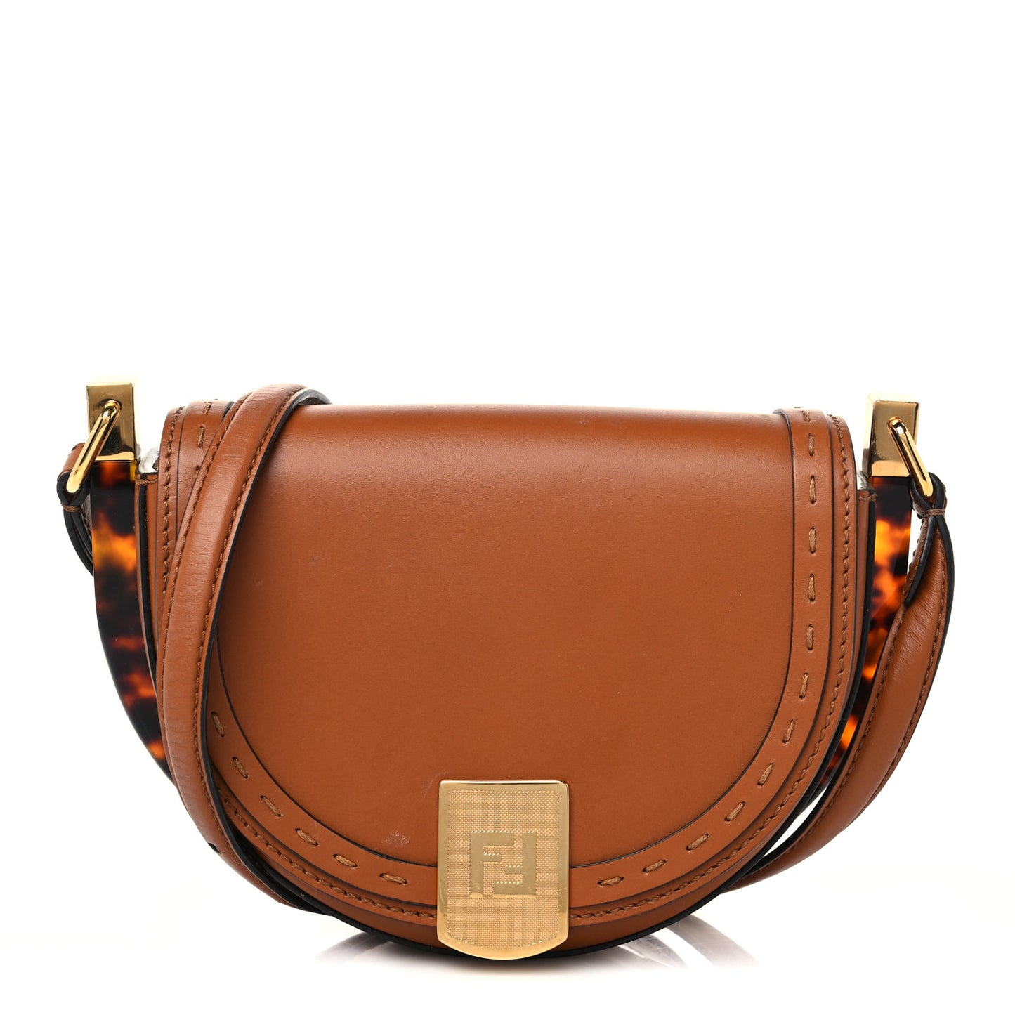 Vitello King Plexiglass Moonlight Shoulder Bag Cuoio