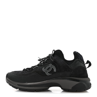 Chanel Suede Calfskin Mesh CC Sneakers 39 Black 1 of 7