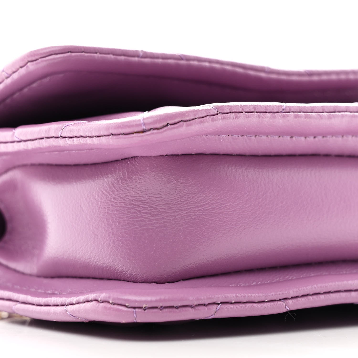 Chanel Shiny Lambskin Quilted Extra Mini Flap Purple 9 of 10