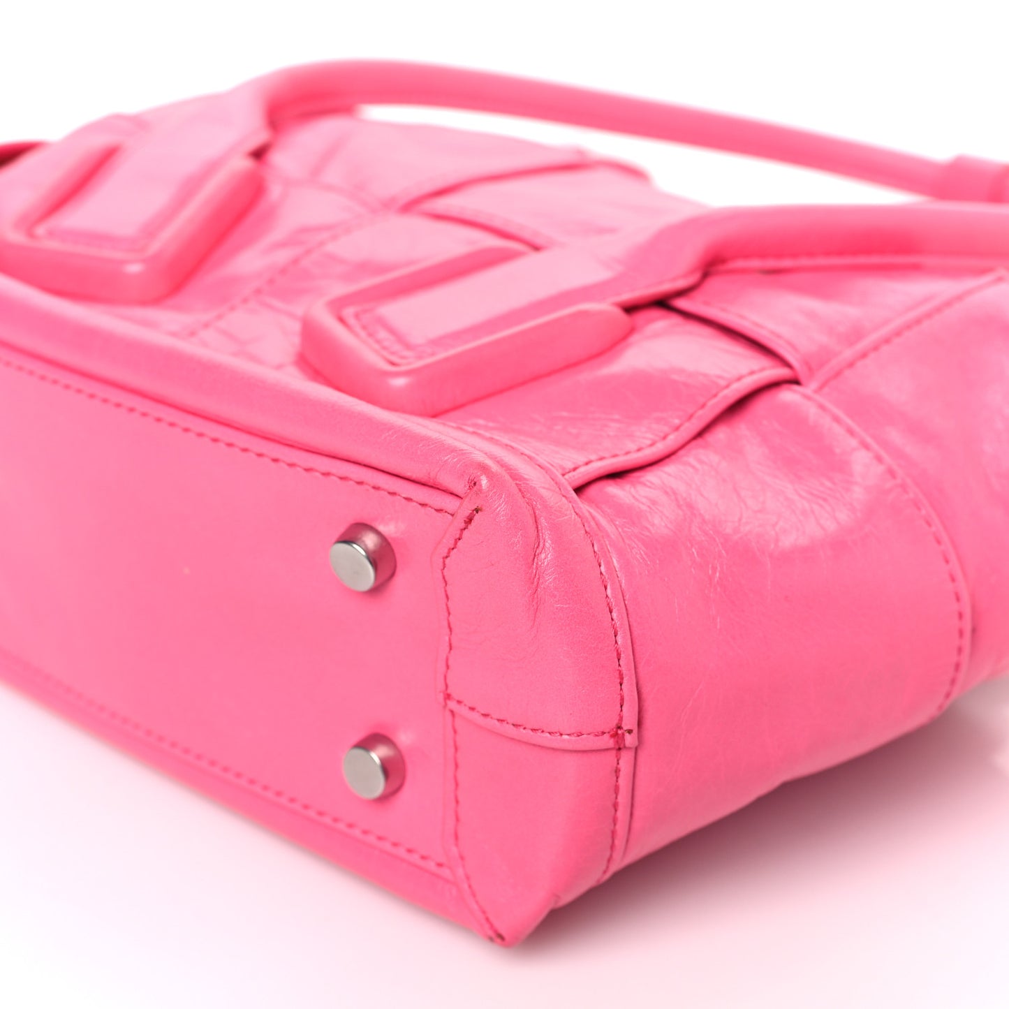 Paper Calfskin Maxi Intrecciato Mini Arco Pink