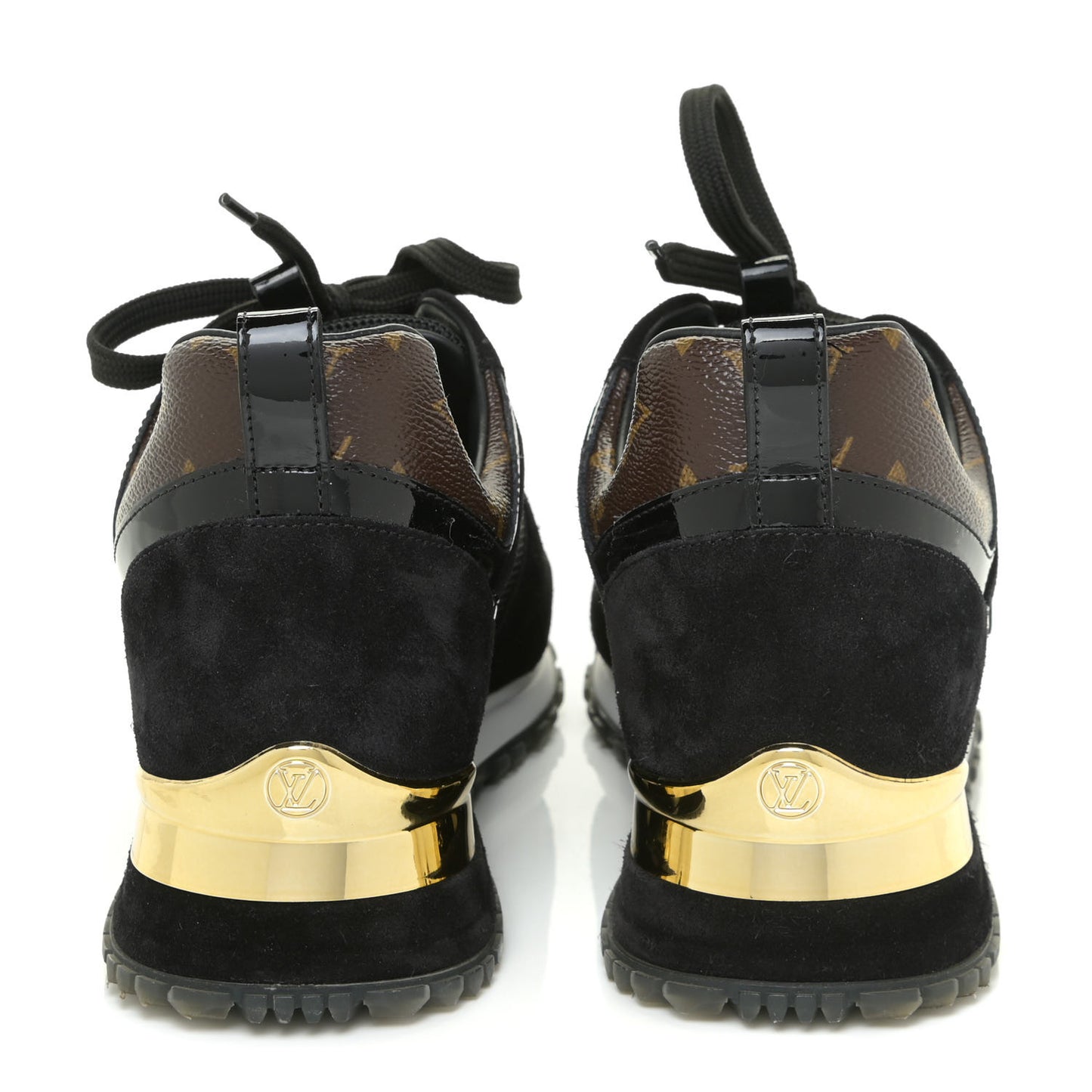 Suede Monogram Run Away Sneakers 38 Black