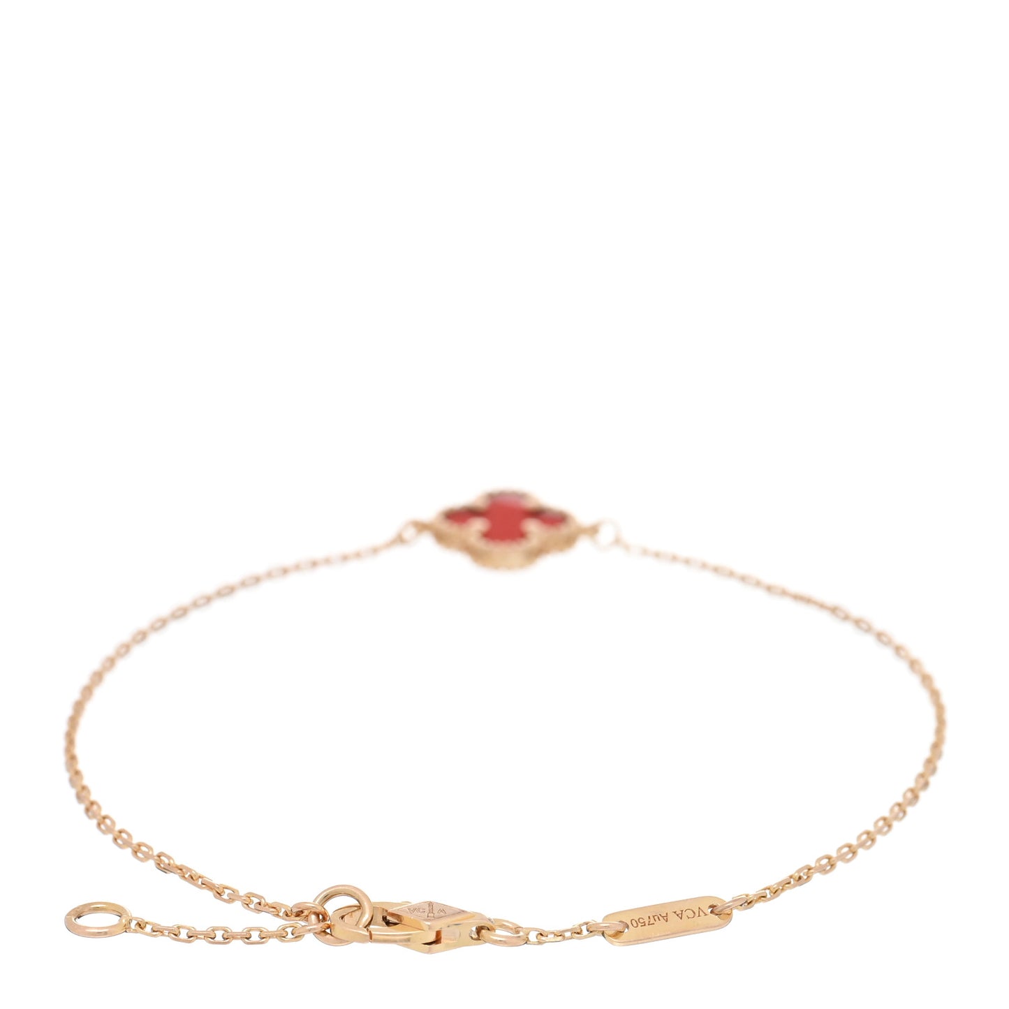 18K Rose Gold Carnelian Sweet Alhambra Bracelet