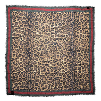 Gucci Modal Silk Leopard Web Print Web Scarf 1 of 3