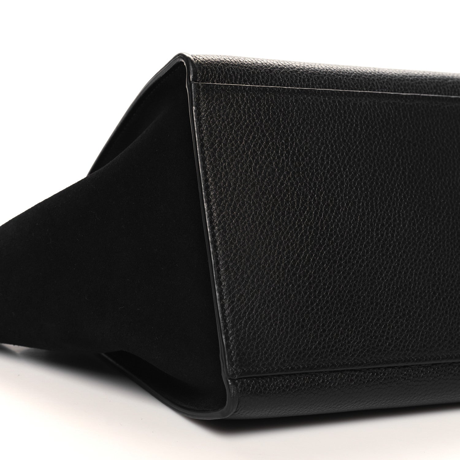 Celine Drummed Calfskin Suede Small Trapeze Black 8 of 9