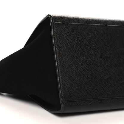 Celine Drummed Calfskin Suede Small Trapeze Black 8 of 9