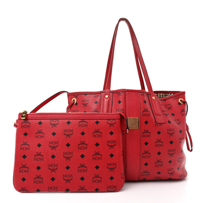 MCM Visetos Medium Liz Reversible Shopper Tote Ruby Red 4 of 20