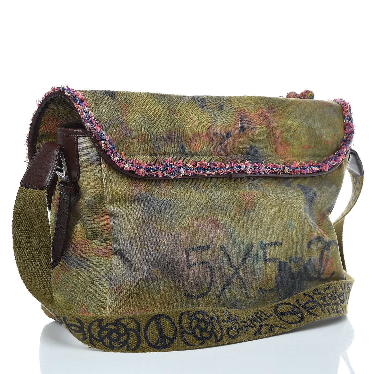 Chanel Washed Toile Large Graffiti On The Pavements Messenger Khaki Multicolor 3 of 10