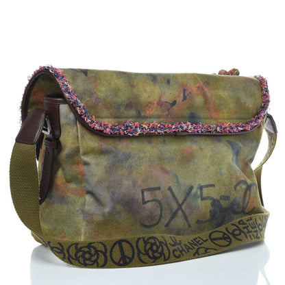 Chanel Washed Toile Large Graffiti On The Pavements Messenger Khaki Multicolor 3 of 10