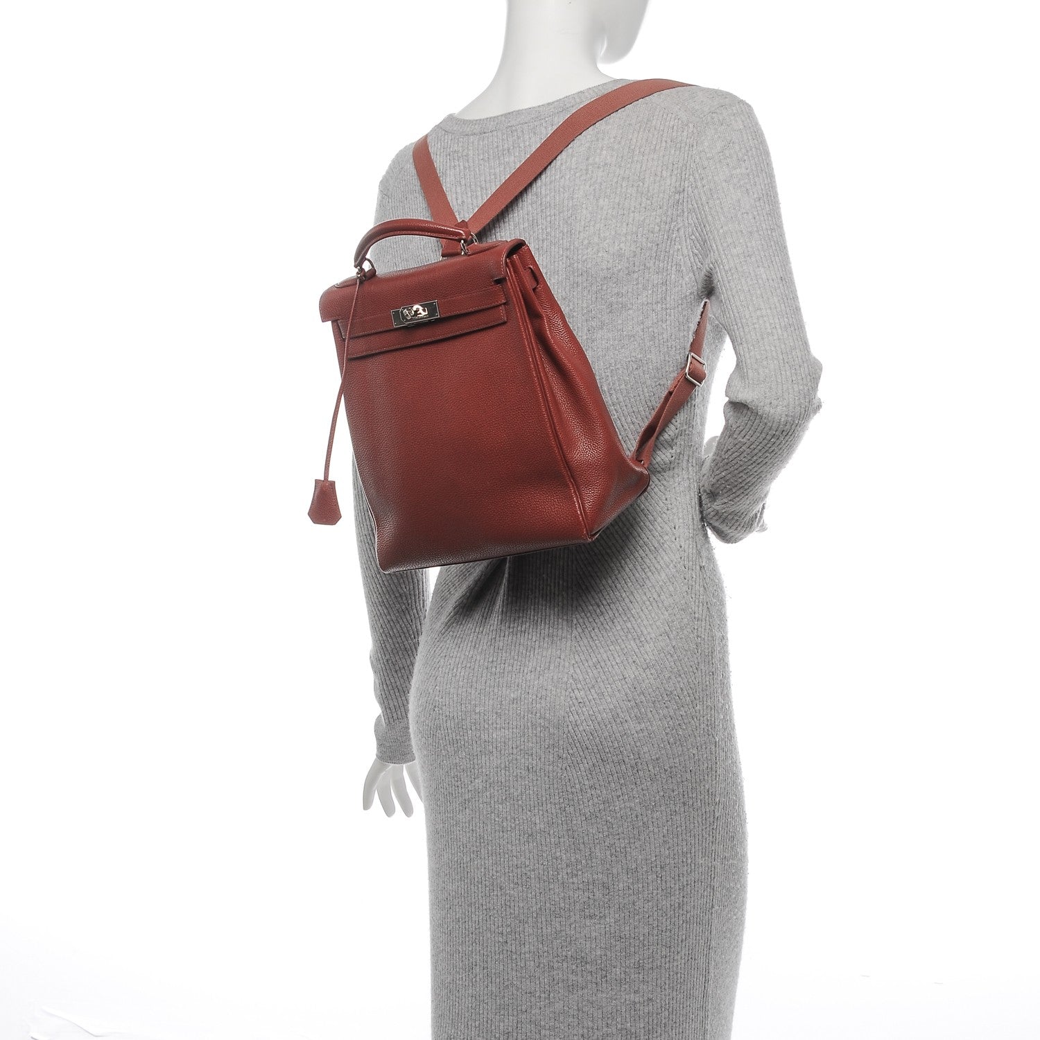 Hermes Togo Kelly Ado Backpack 28 Brique 2 of 8
