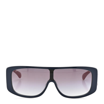 Chanel Acetate Shield Sunglasses 71466-A Blue Pink 2 of 8